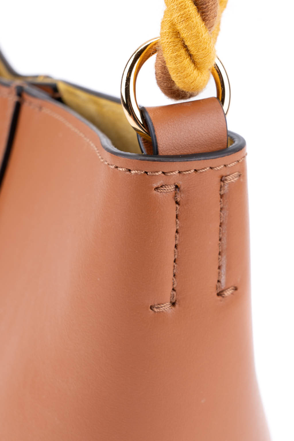 JW Anderson - Small JWA Corner Bucket - Leather Bucket Bag - Pecan