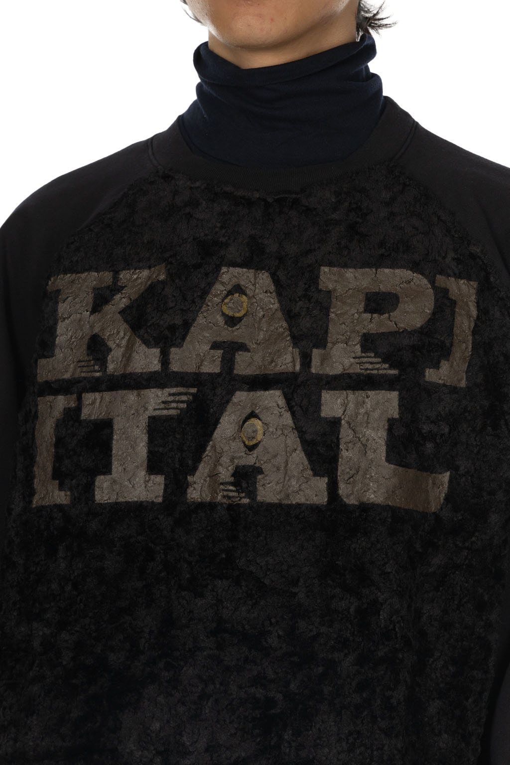 Kapital - 30/-Fleece x Fur GRIZZLY SWT (SPEAKEASY KAPITAL) - Black