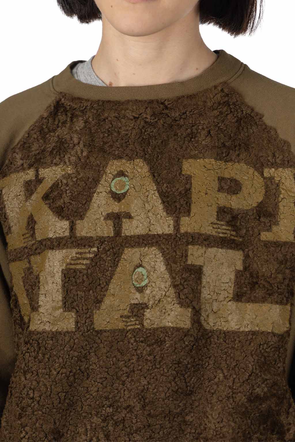 Kapital - 30/-Fleece x Fur GRIZZLY SWT (SPEAKEASY KAPITAL) - Khaki