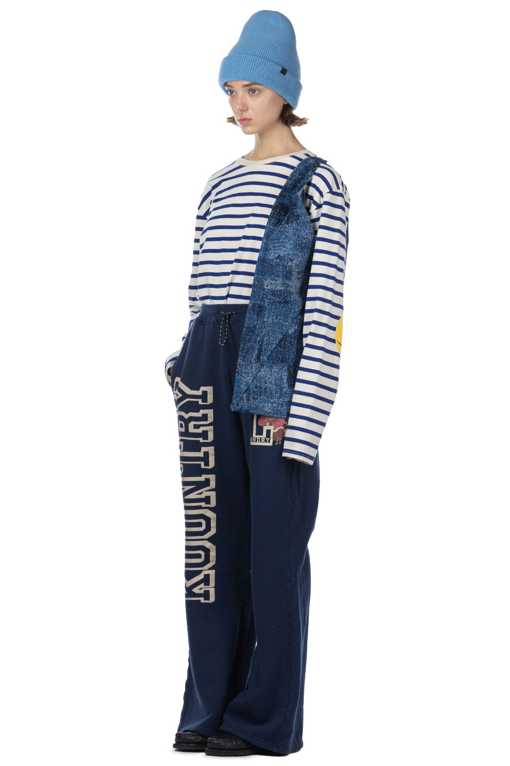 Kapital - 30/-Napped Lining Flare SWT Pants (KOUNTRY) - Navy