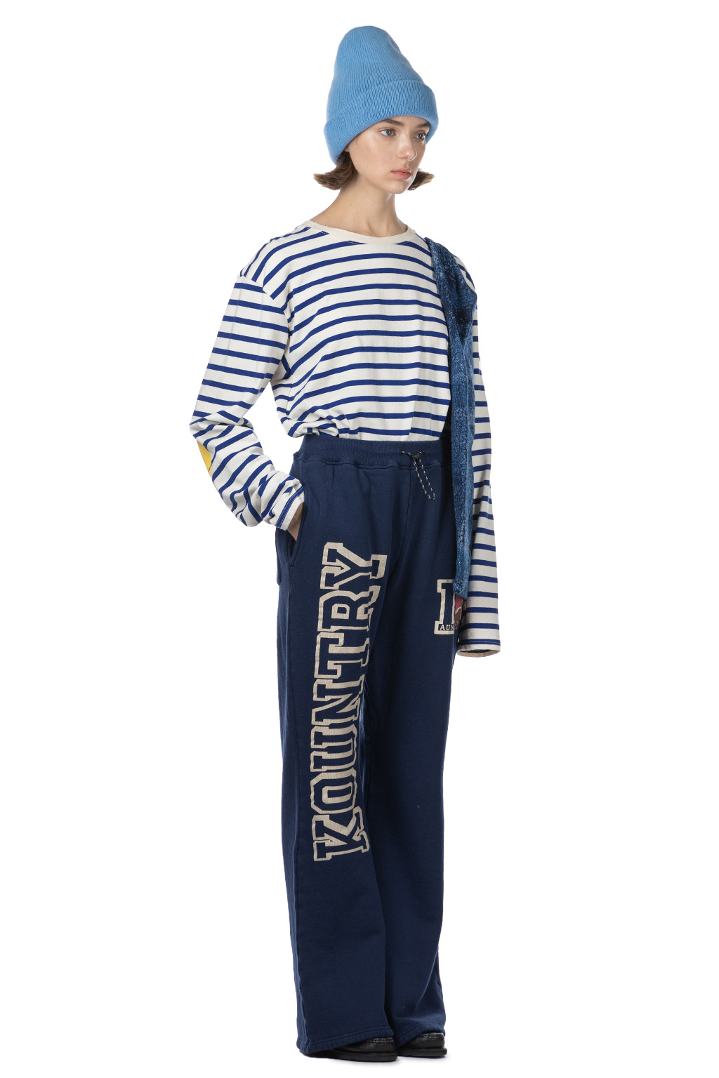 Kapital - 30/-Napped Lining Flare SWT Pants (KOUNTRY) - Navy