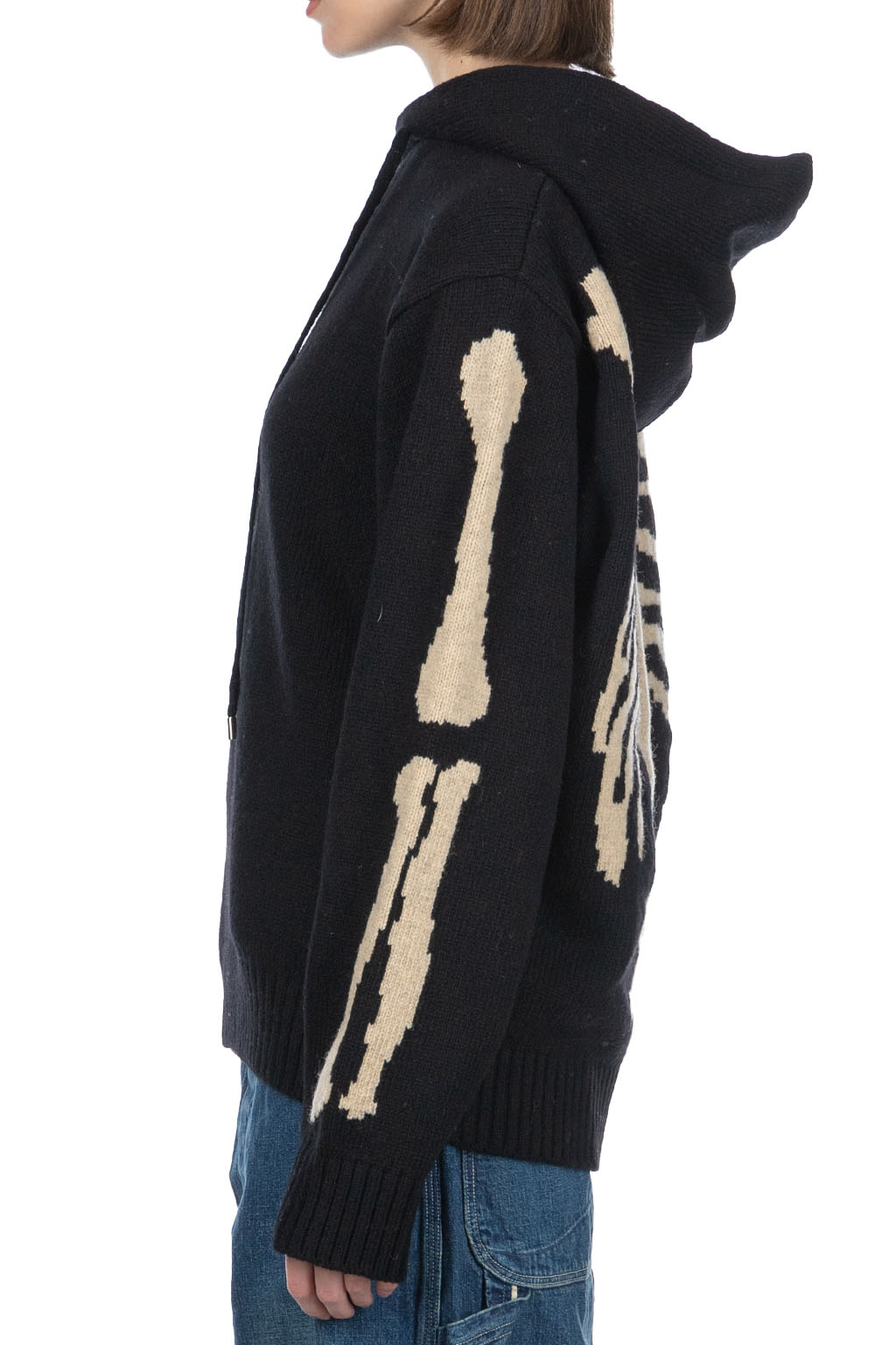 Kapital - 5G Wool BONE Hood Sweater - Black