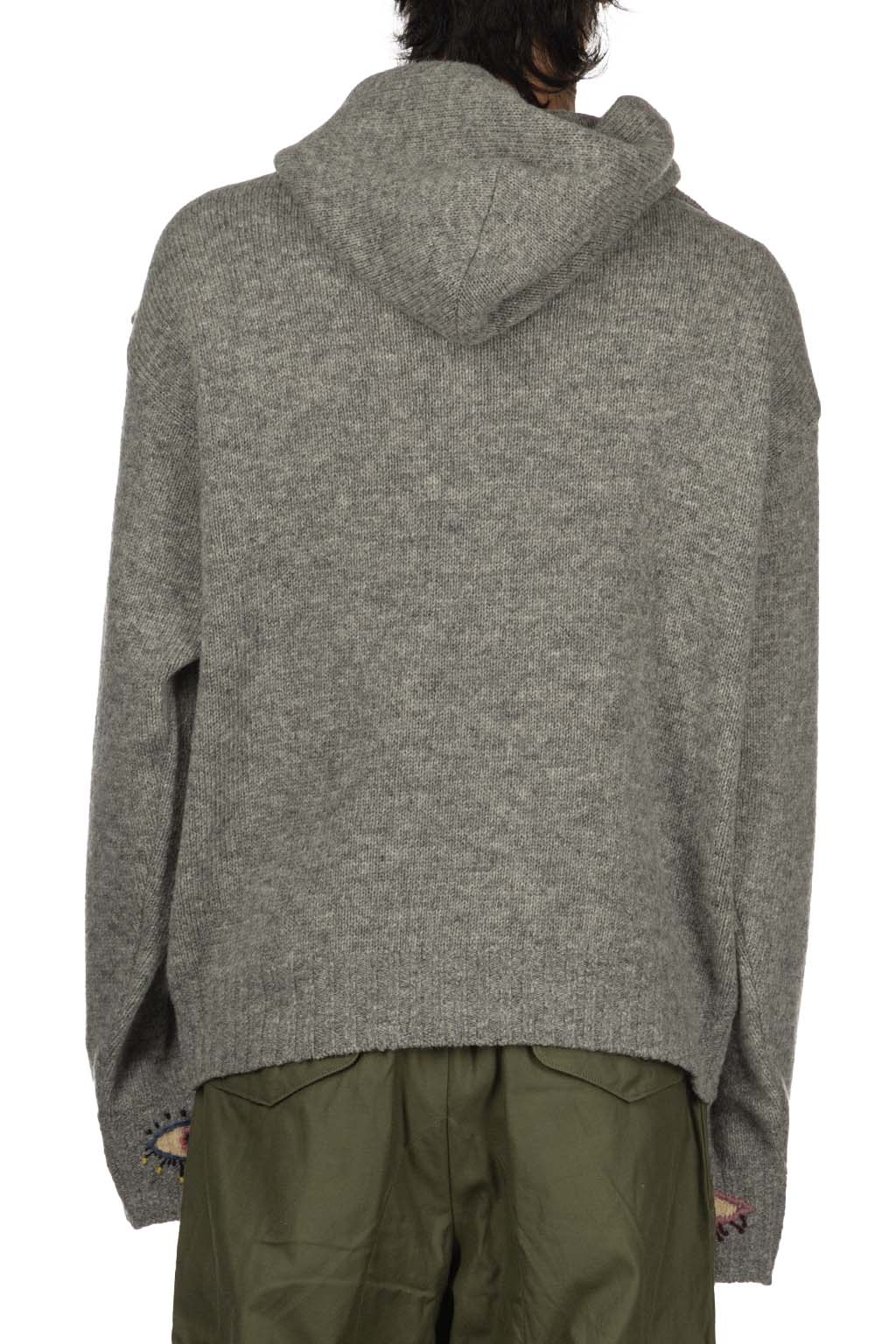 Kapital - 5G Wool Hood Sweater (SPEAKEASY Embroidery) - Grey