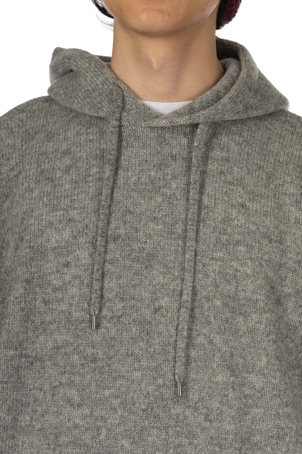 Kapital - 5G Wool Hood Sweater (SPEAKEASY Embroidery) - Grey