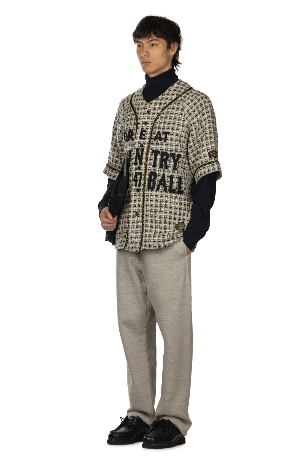 Kapital - Fancy Tweed GREAT KOUNTRY Baseball Shirt - White