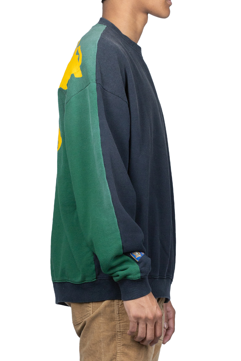 Kapital Fleece Knit 2Tones Remake BIG SWT (BONE) - Black x Green