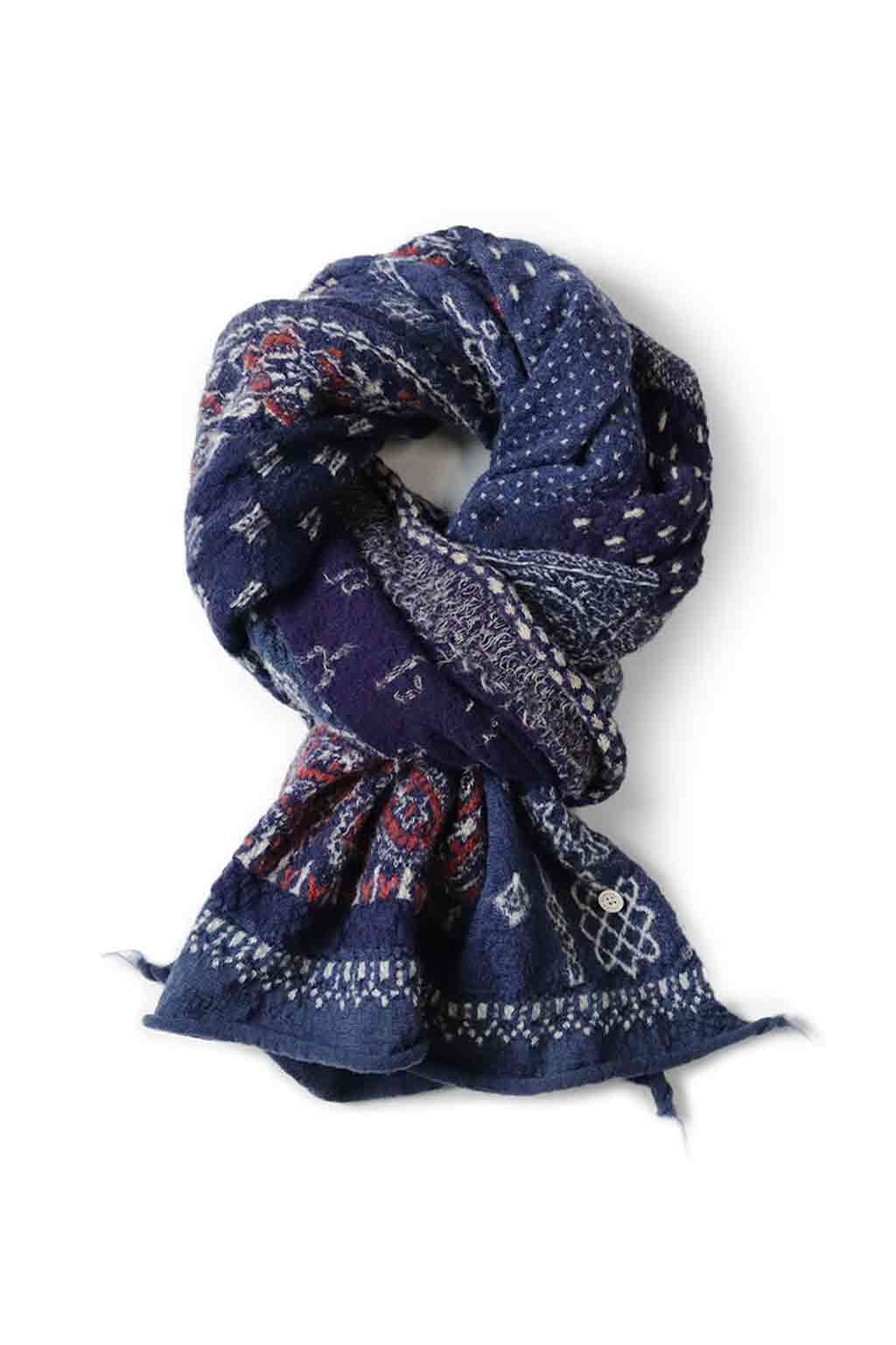 Kapital - Fulling Wool HAPPY Scarf Bandana Patchwork - 3 Colors