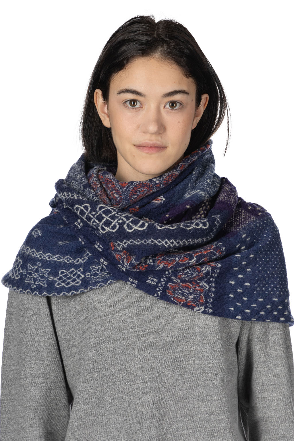 Kapital - Fulling Wool HAPPY Scarf Bandana Patchwork - 3 Colors