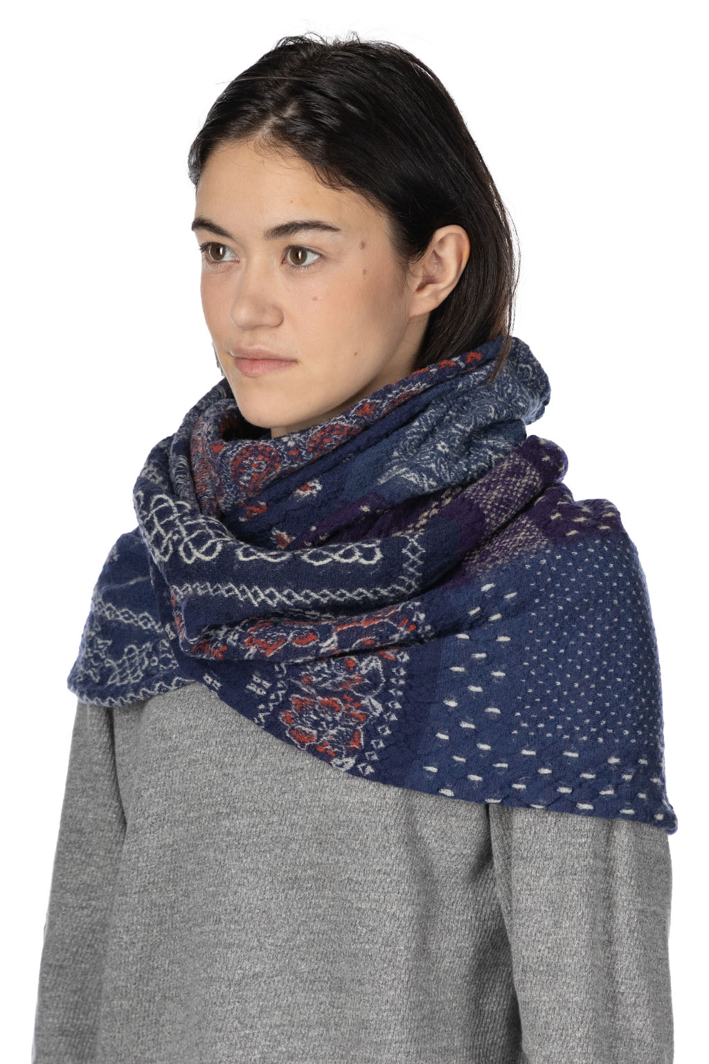 Kapital - Fulling Wool HAPPY Scarf Bandana Patchwork - 3 Colors