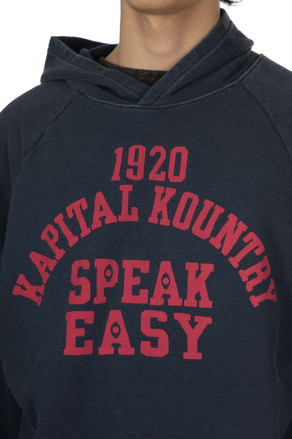 Kapital - SWT Knit Raglan Hoodie (SPEAKEASY College) - Navy