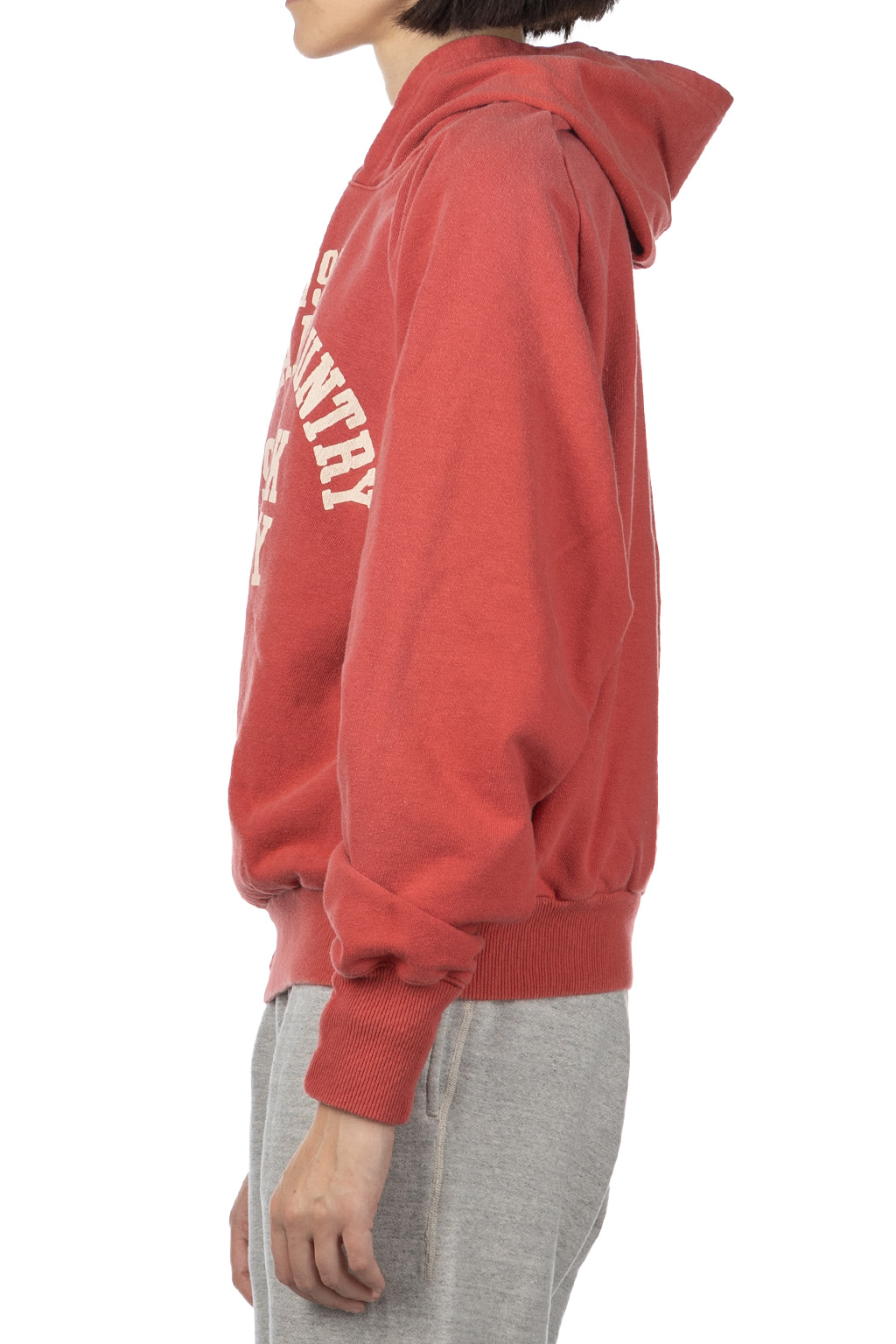 Kapital - SWT Knit Raglan Hoodie (SPEAKEASY College) - Red