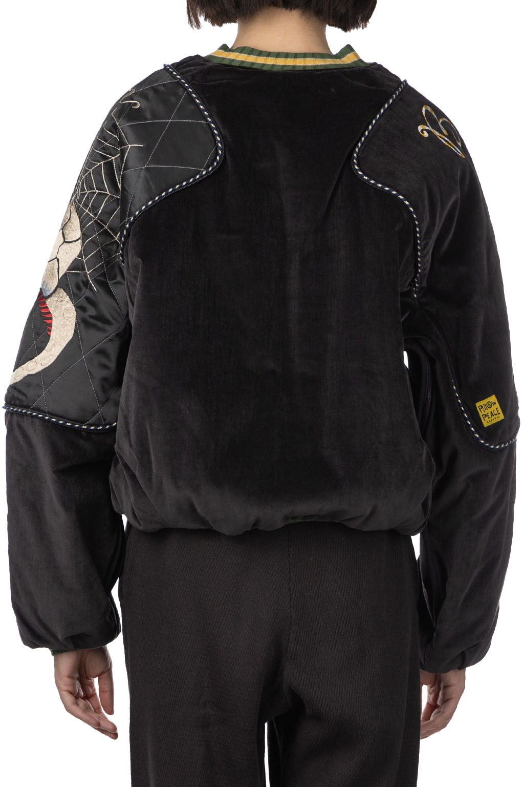 Kapital - Velveteen SHAM BOMBER JKT (RAINSKULL & SNAKE) - Black