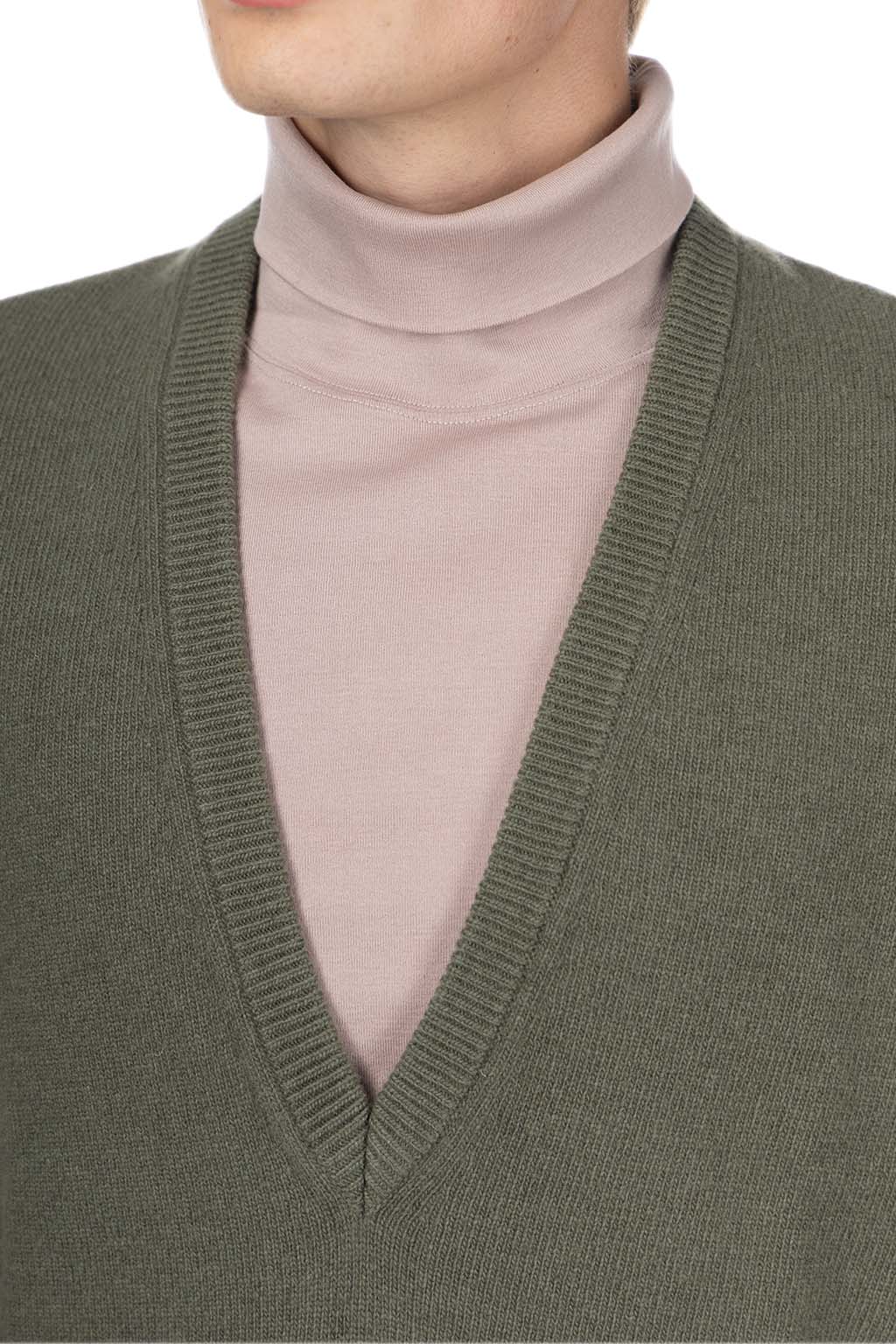 Lemaire - Deep V Neck Jumper - Light Moss