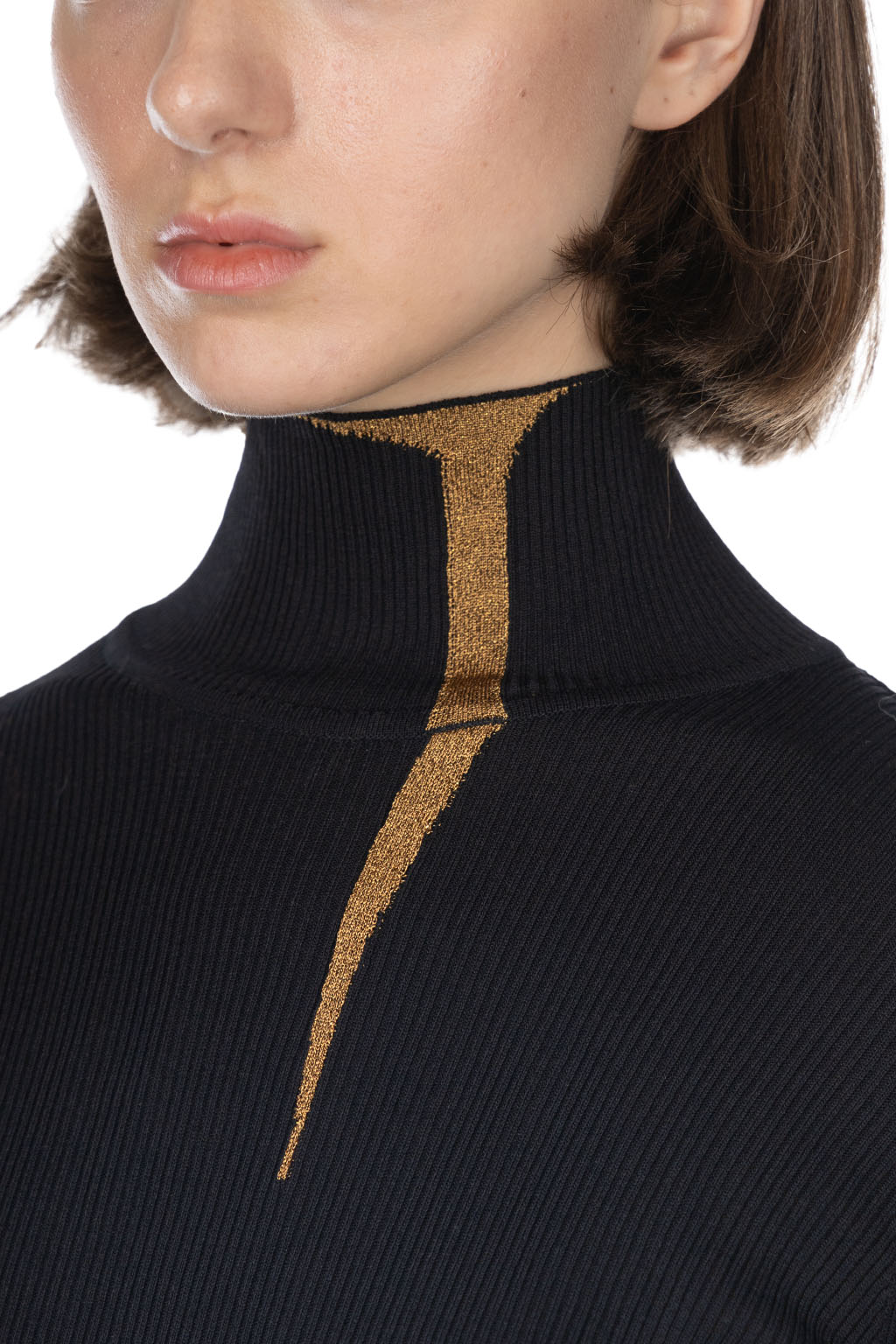 Mame Kurogouchi - "Kintsugi" High Neck Knitted Top