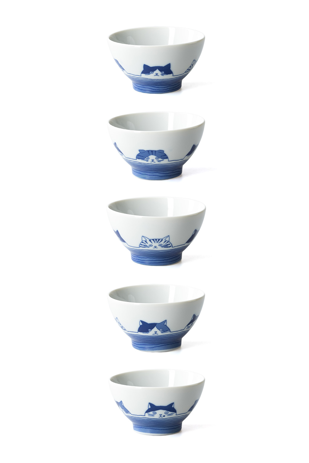 Mino Pottery - SHICHITA Rice Bowl - Set of 5