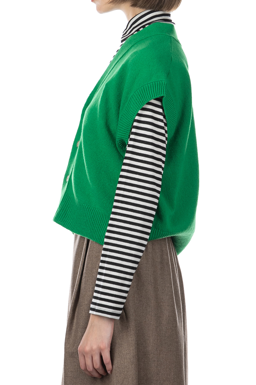 NARU  - Luna Short Knit Vest - Green