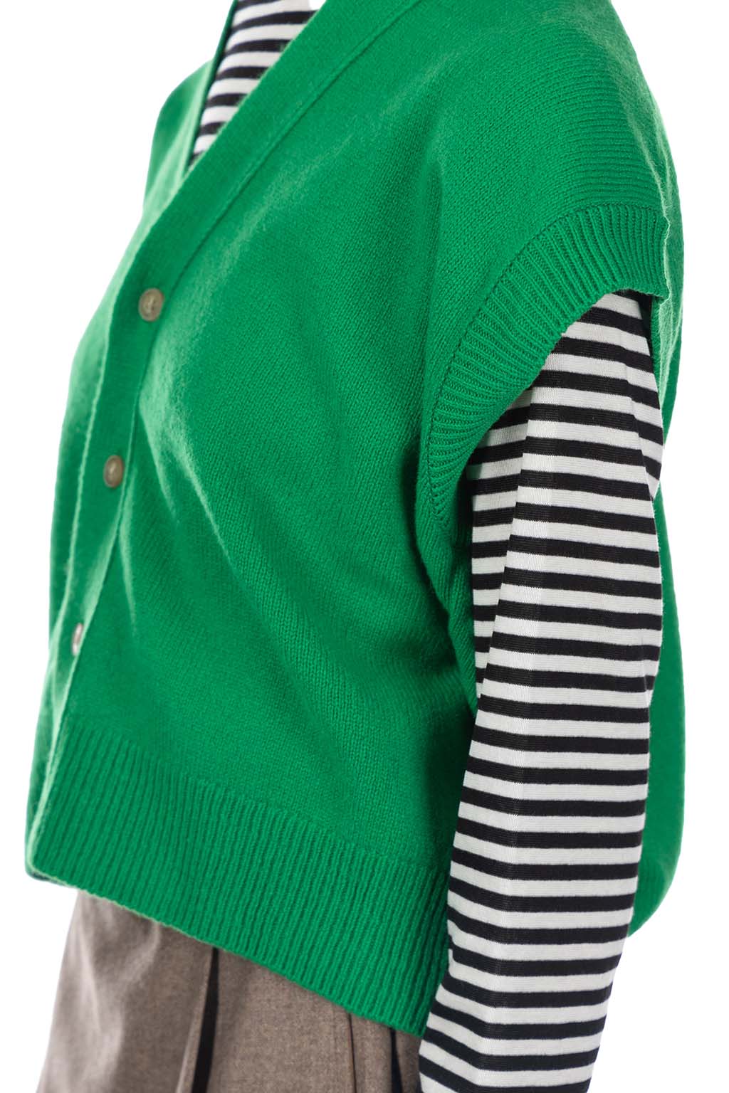 NARU  - Luna Short Knit Vest - Green