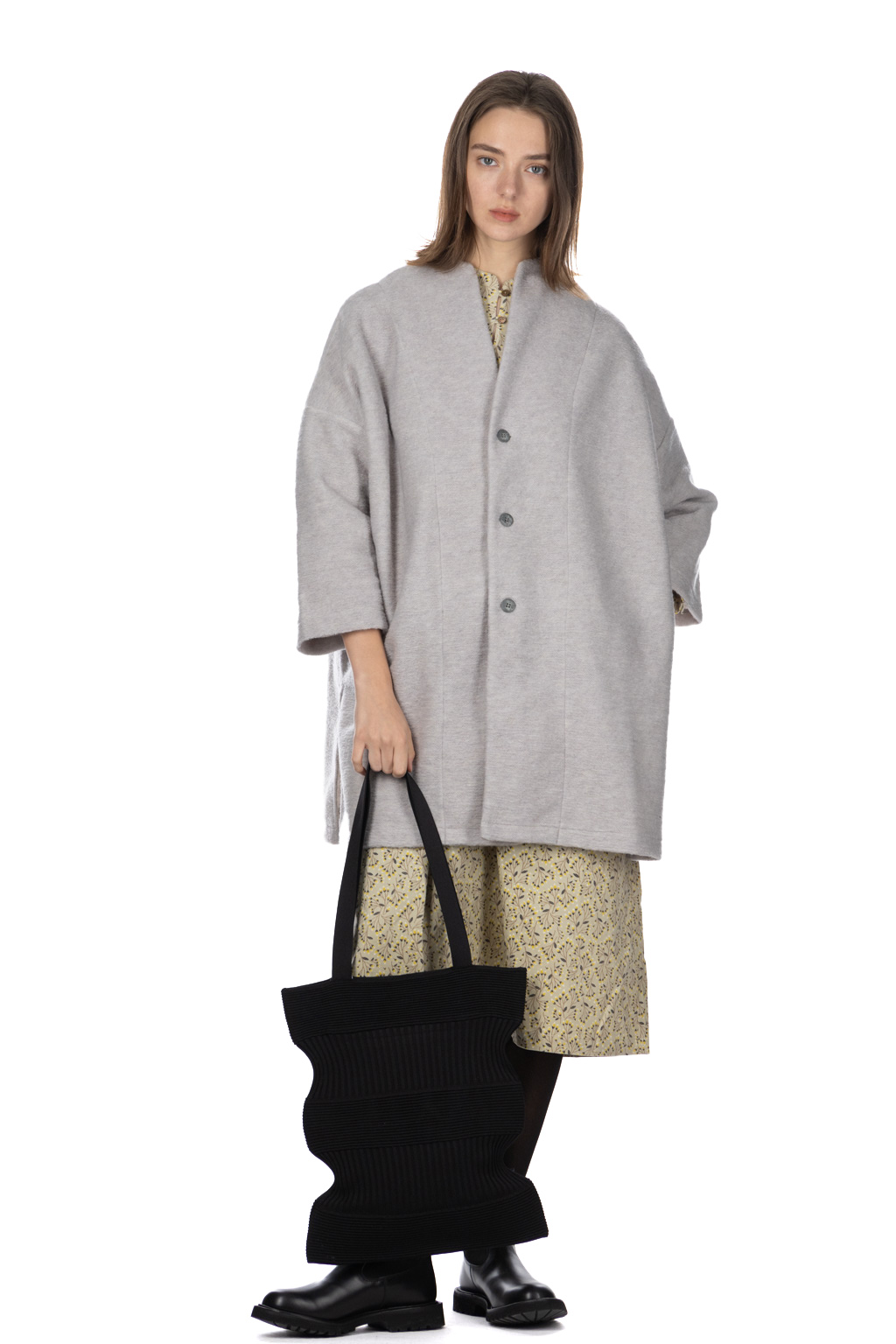 NARU  - Travel Wool Notch Coat - Heather Grey