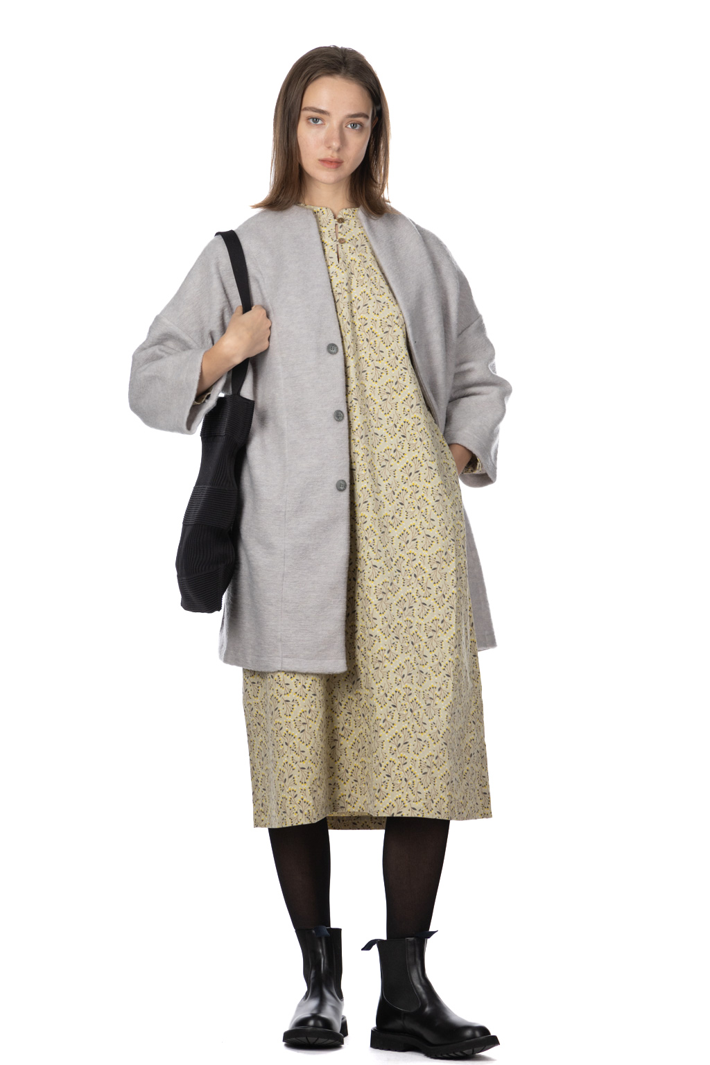 NARU  - Travel Wool Notch Coat - Heather Grey