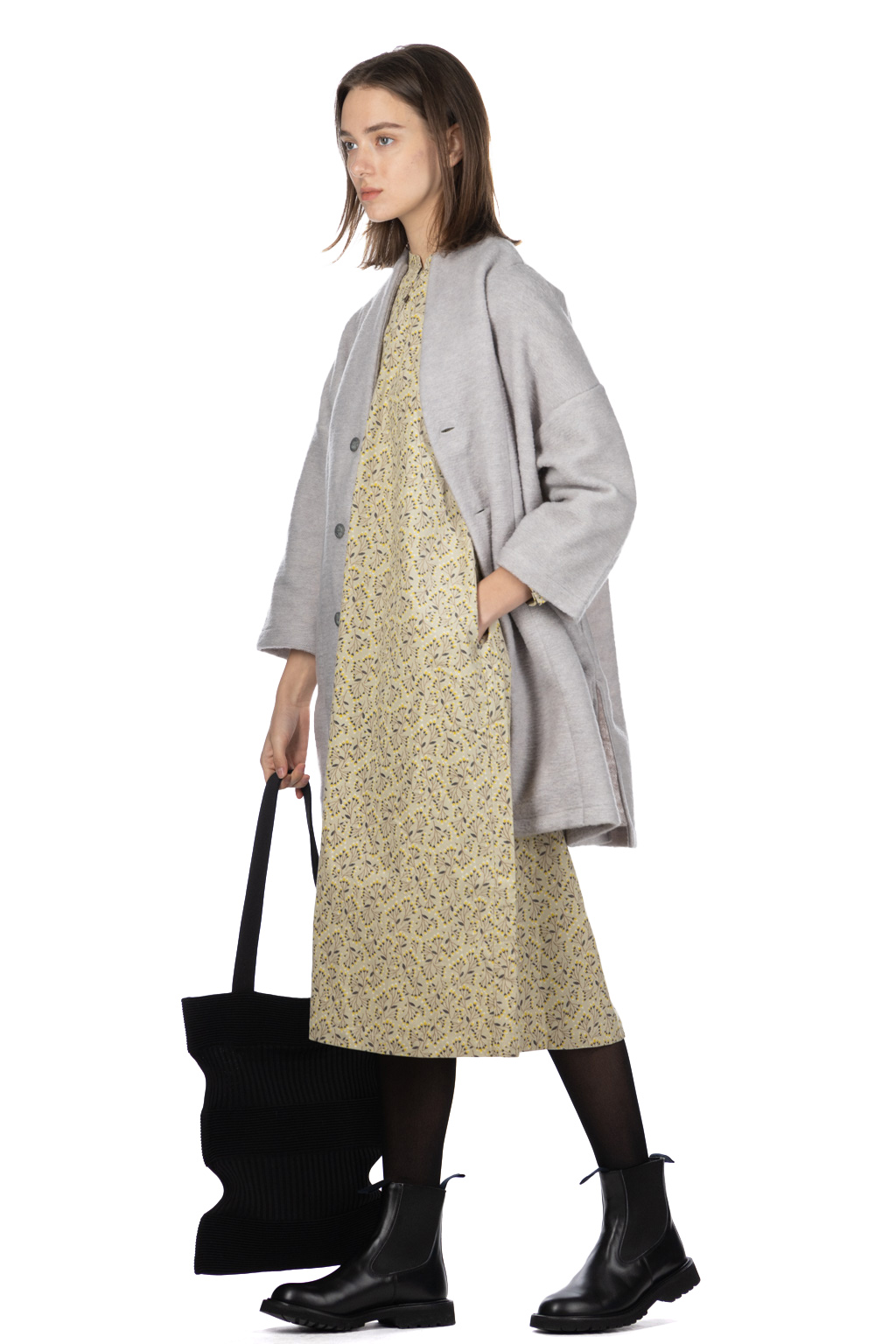 NARU  - Travel Wool Notch Coat - Heather Grey