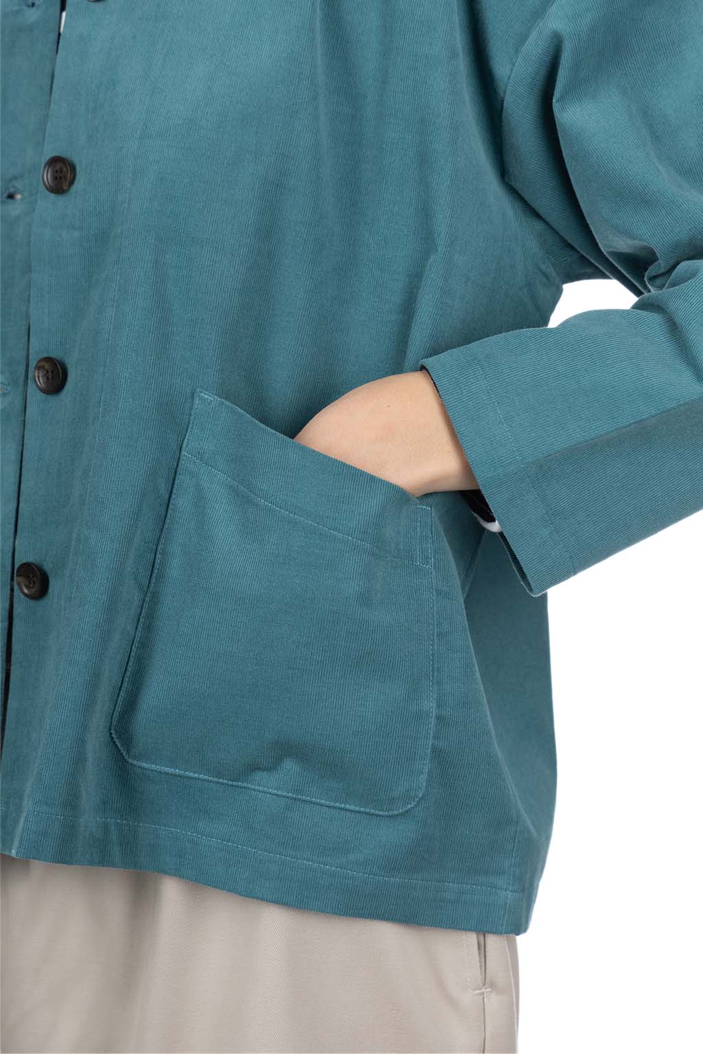 Nachukara - Corduroy Work Jacket - Blue Green