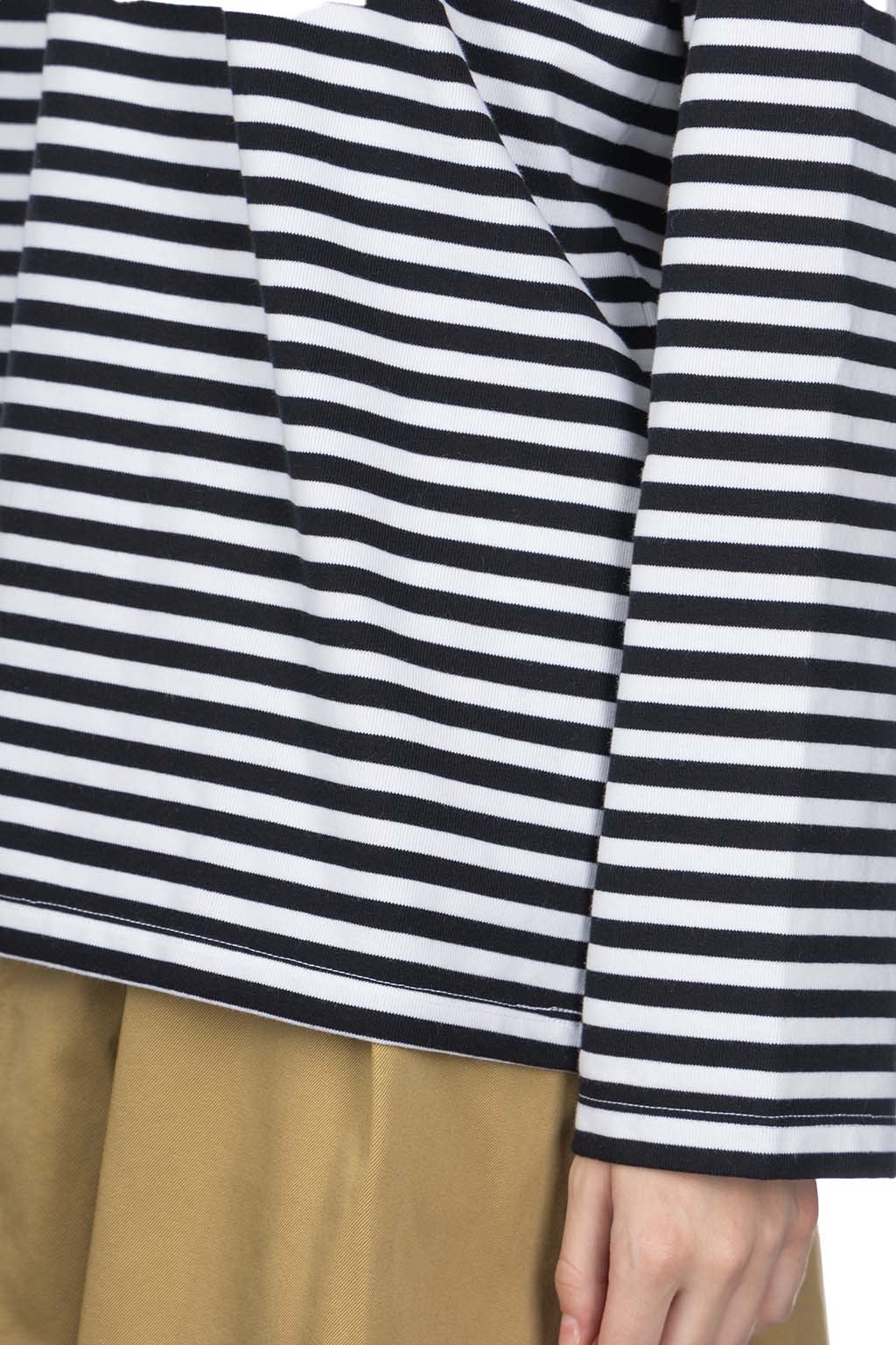 Nanamica (NAN) - COOLMAX Stripe Jersey US Tee-Black White