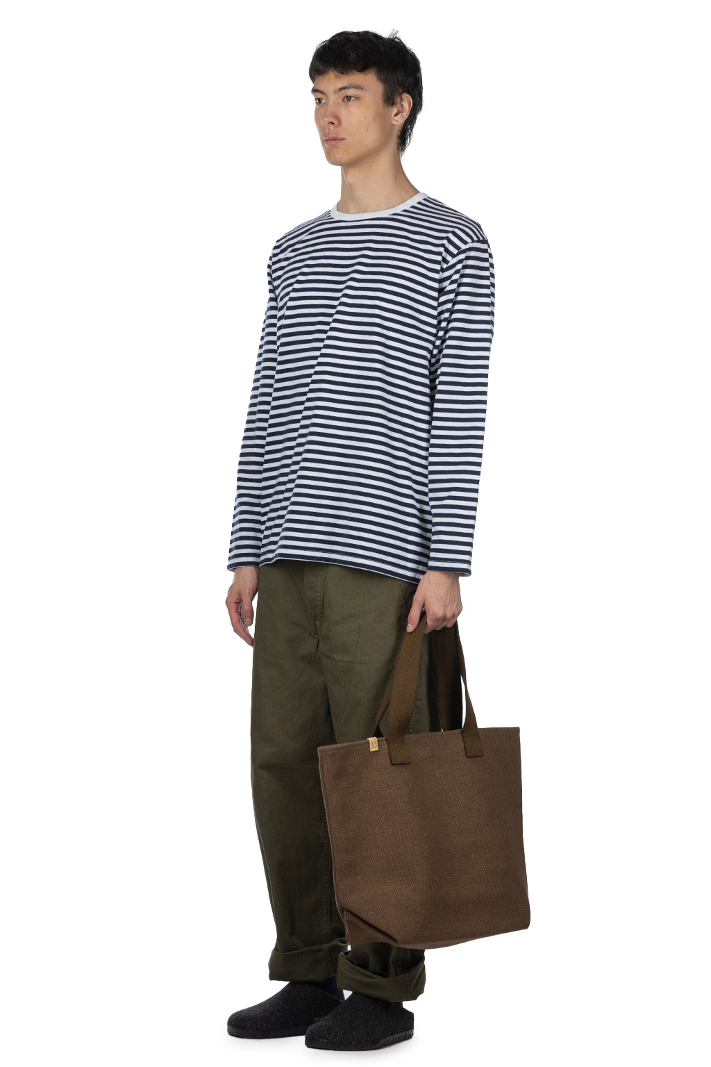 Nanamica (NAN) - COOLMAX Stripe Jersey US Tee-Navy White