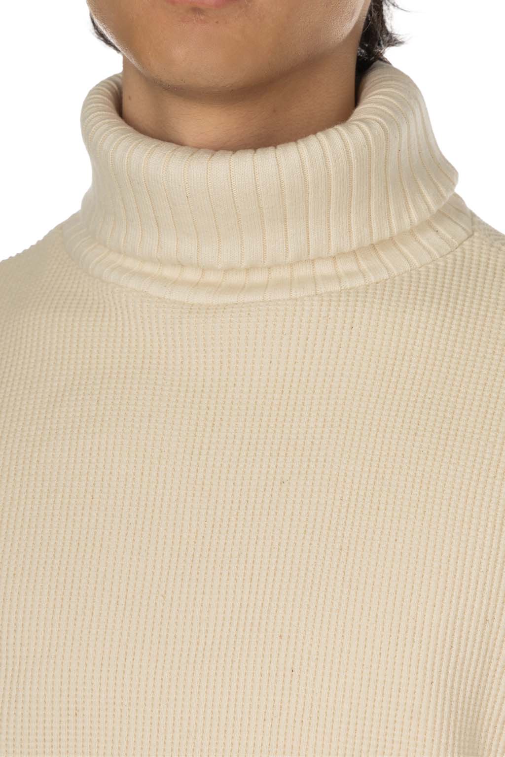 Nigel Cabourn - Turtleneck Waffle Sweatshirt - Ivory