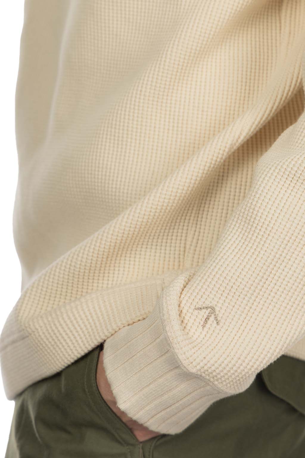 Nigel Cabourn - Turtleneck Waffle Sweatshirt - Ivory