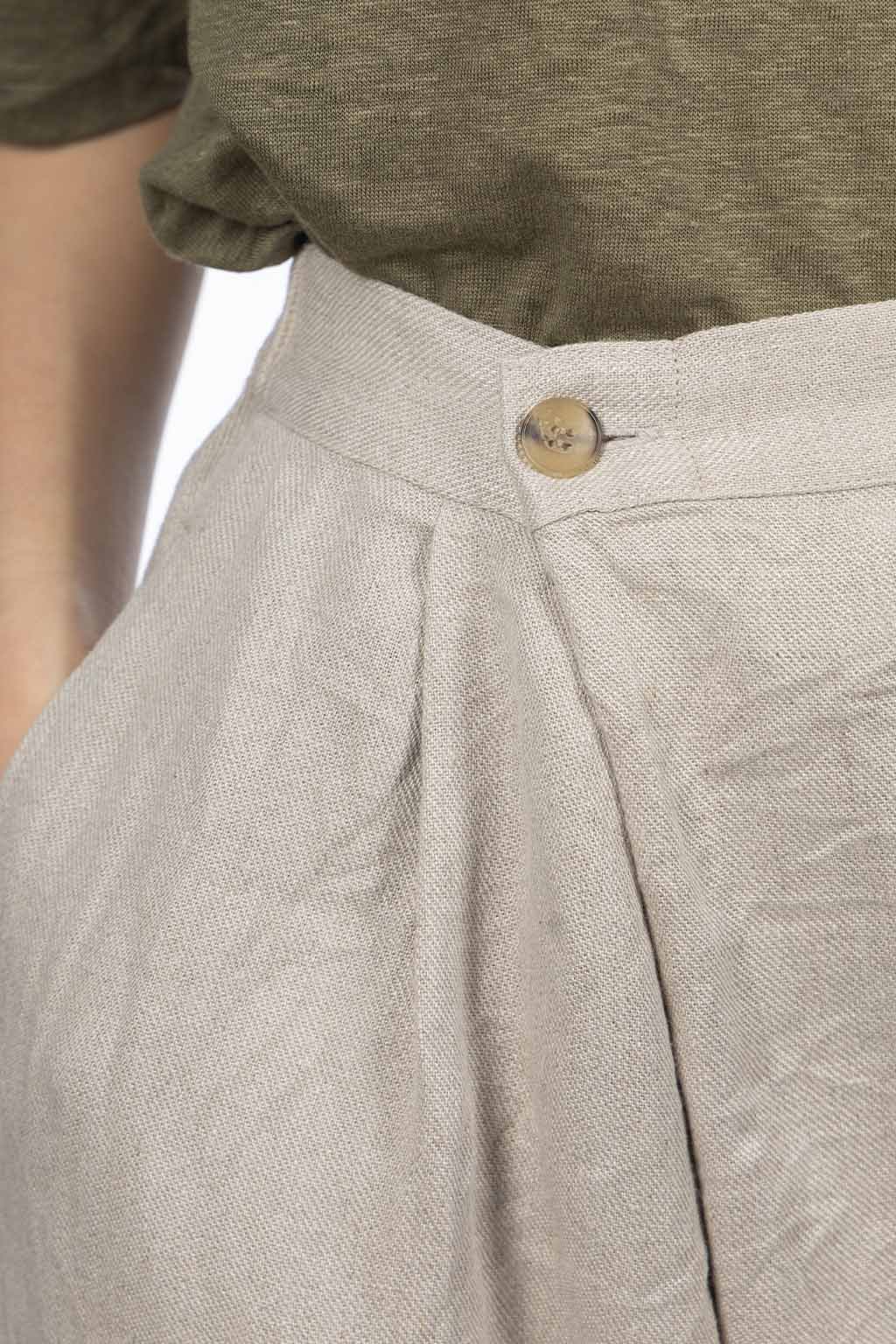 NOFL - Linen Twill Wrap Pants - Beige