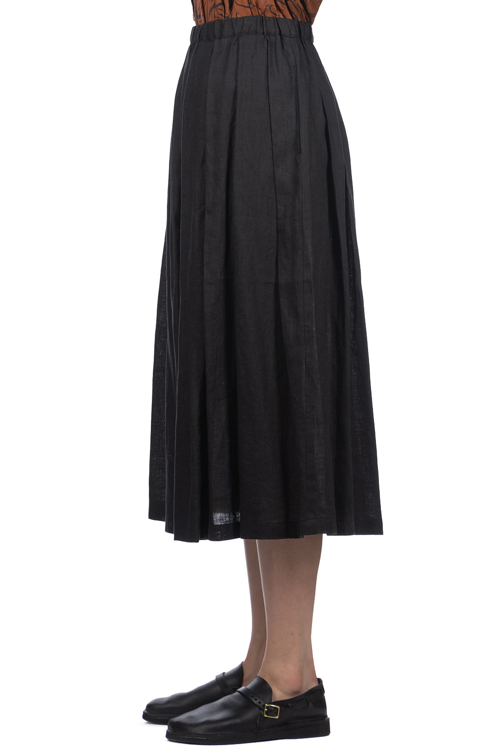 Nofl - Lithania Linen Tuck Skirt - Black