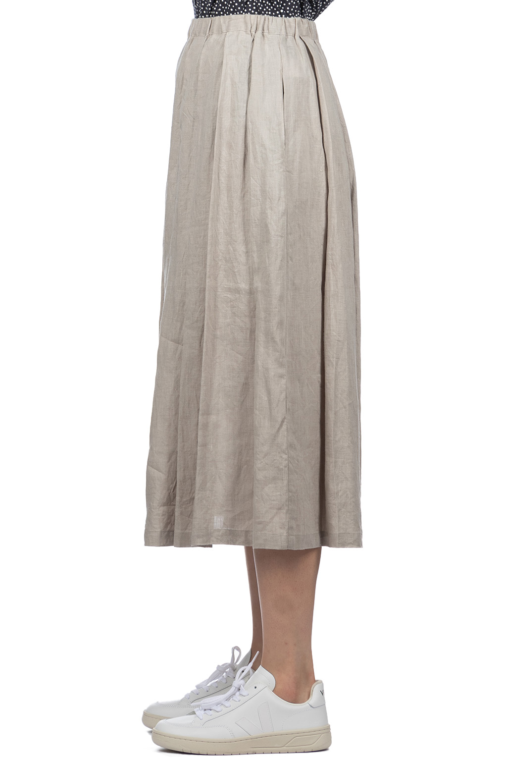 Nofl - Lithania Linen Tuck Skirt - Grey