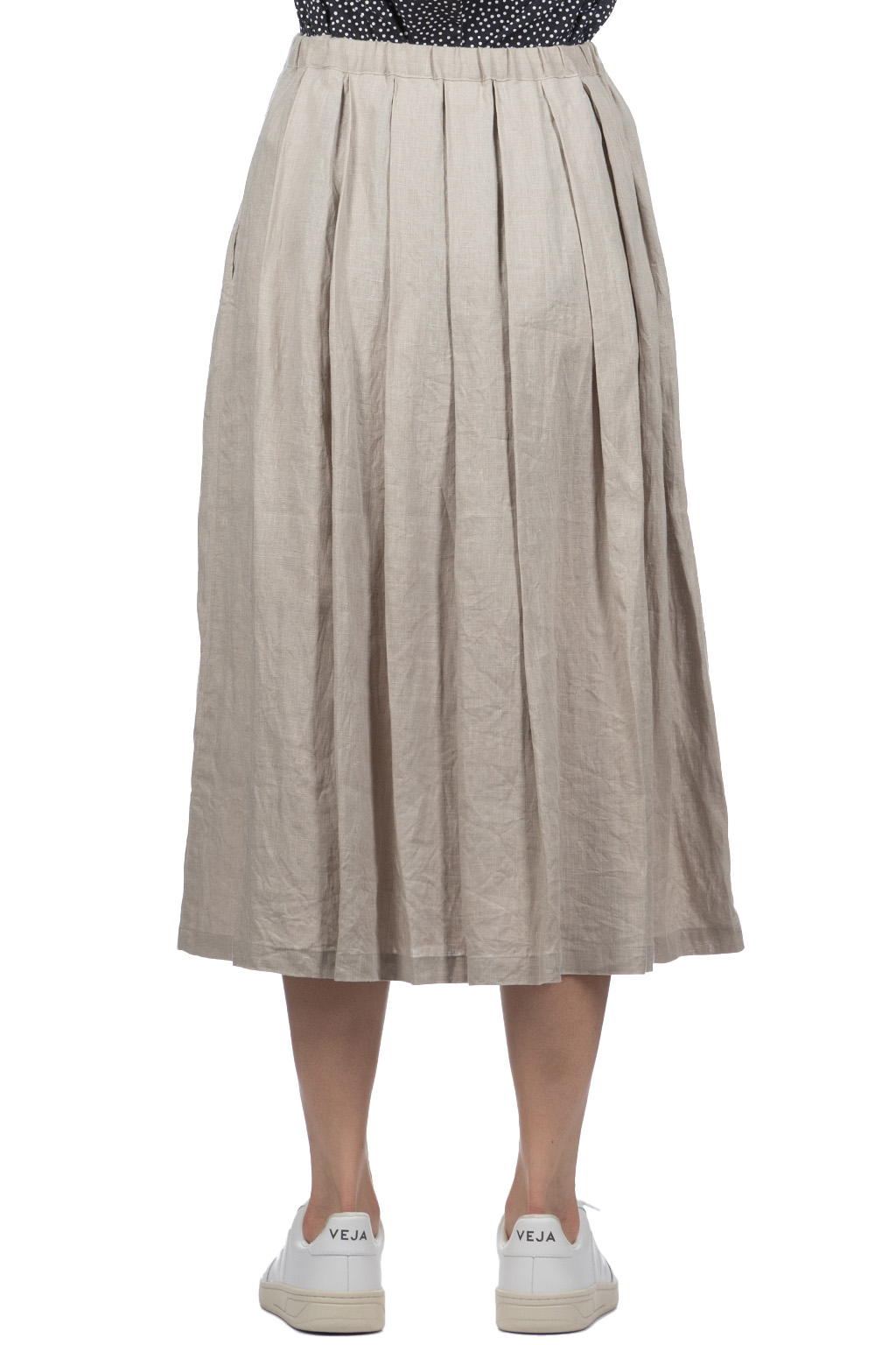 Nofl - Lithania Linen Tuck Skirt - Grey