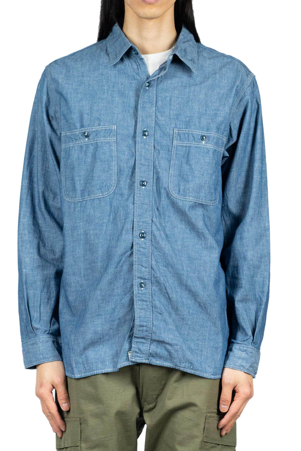 OrSlow Chambray Work Shirt (Blue)