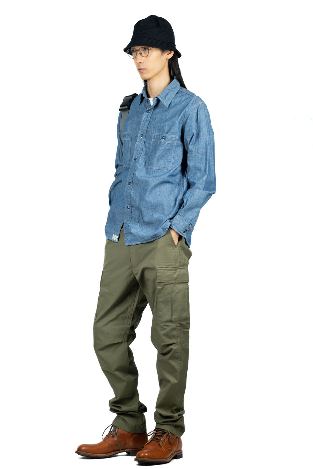 OrSlow Chambray Work Shirt (Blue)