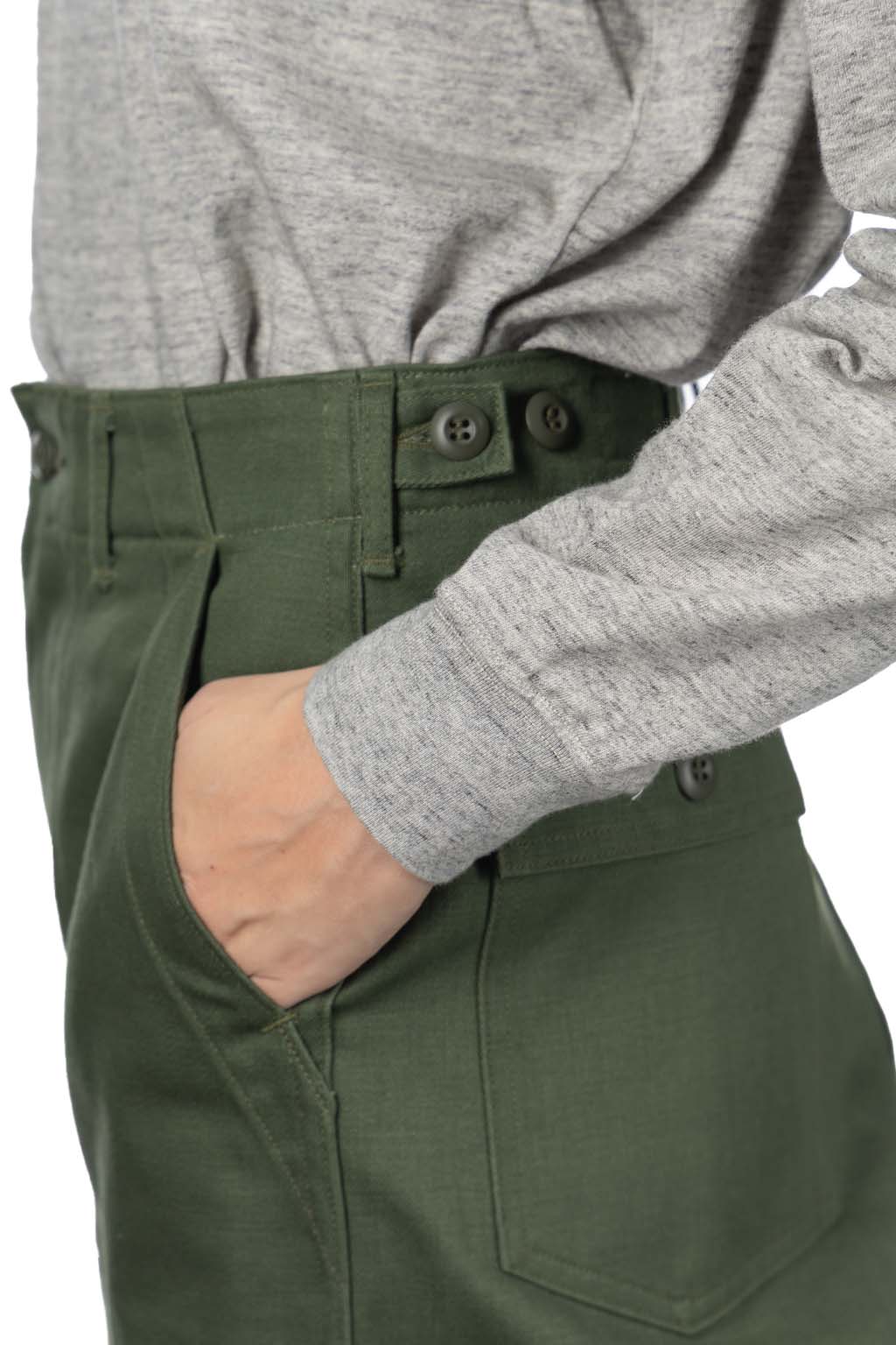 OrSlow - High Waist Fatigue Pants - Green