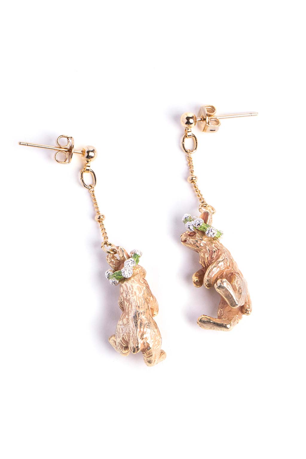 Palnart Poc - Clover Crown Bunny Earrings - Gold