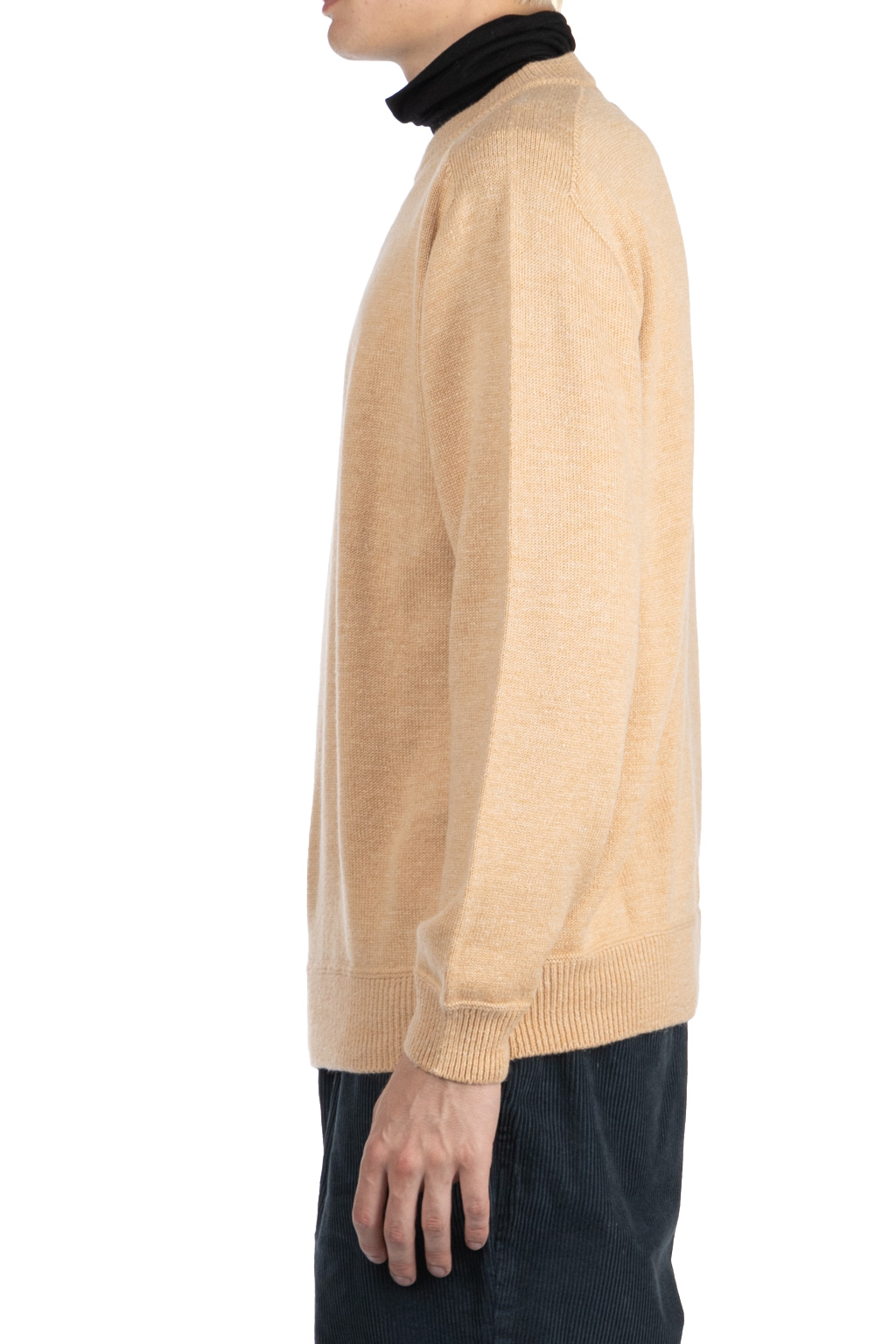 Still by hand - Linen mix seamless sweater - Pale Orange