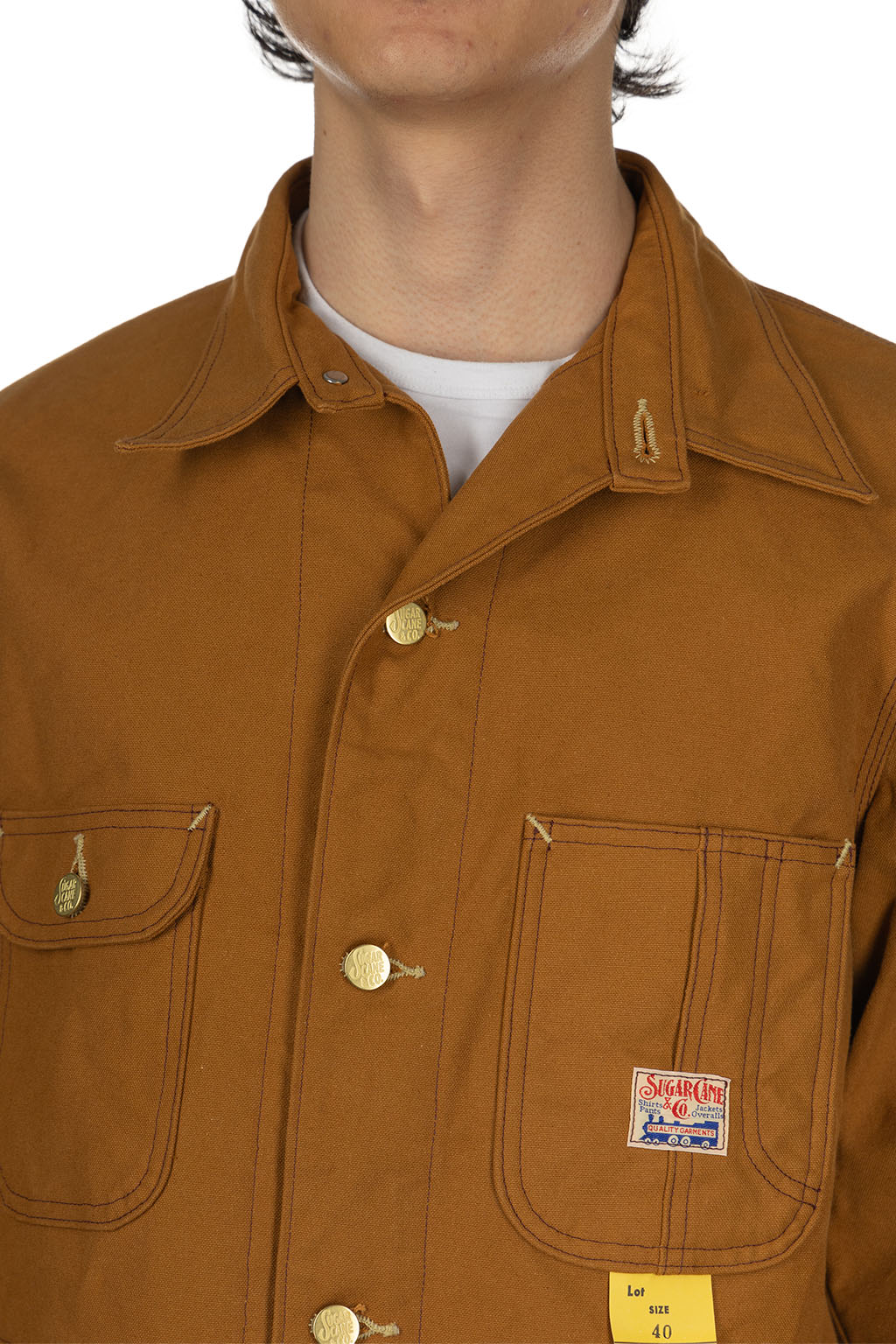 Sugar Cane - 13oz. Brown Duck Work Coat - Brown