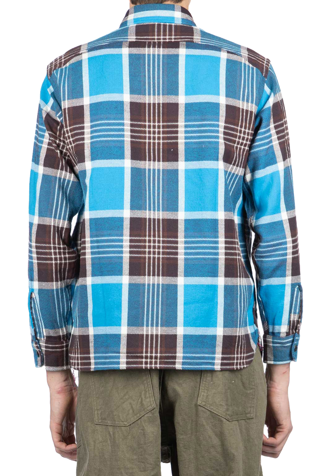 Sugar Cane - Fiction Romance Twill Check LS Work Shirt - Blue