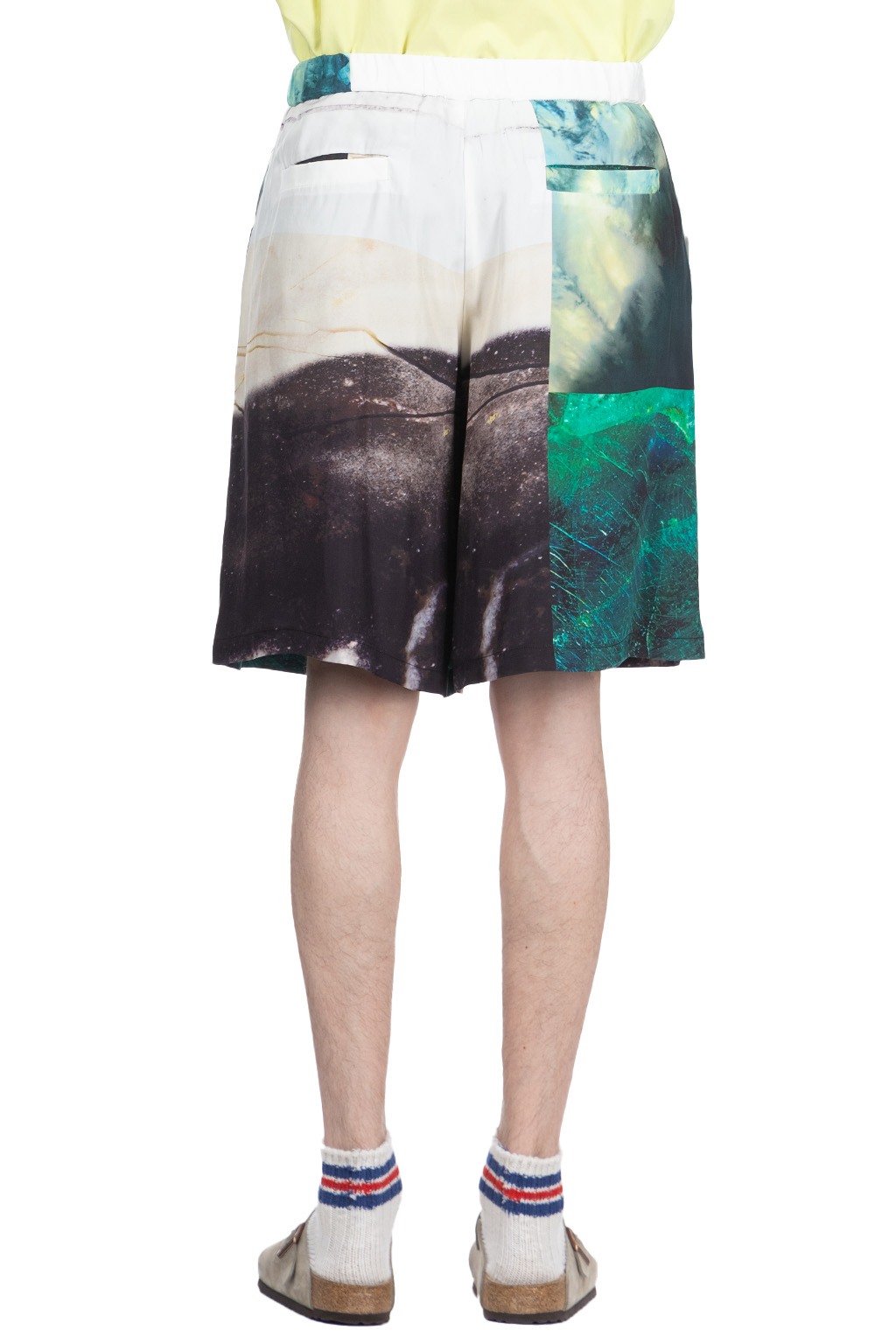 TAAKK - SILK ABOBE-THE KNEE SHORTS - Green