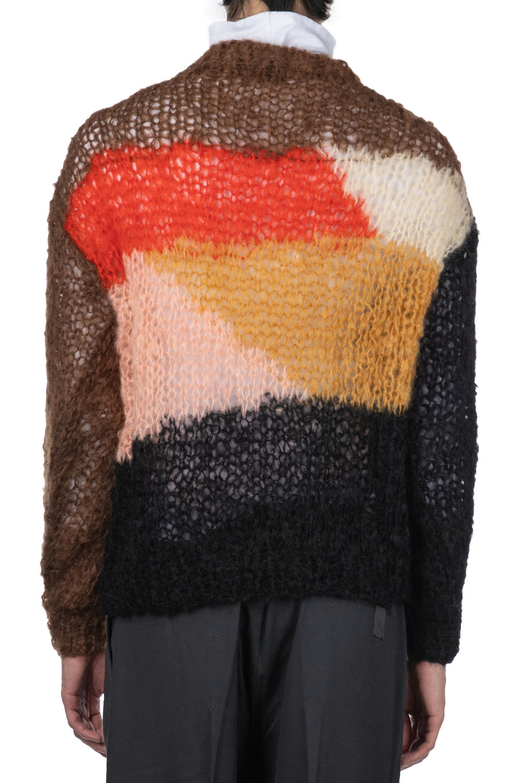 UNUSED - Mohair and Wool Men Pullover - Brown Multi