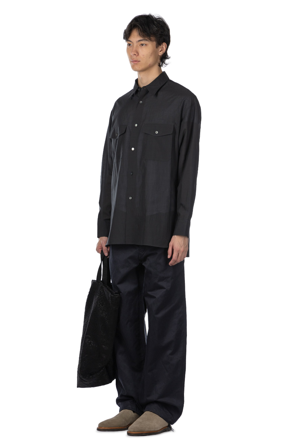 YLEVE - Cotton Lawn Shirt - Charcoal