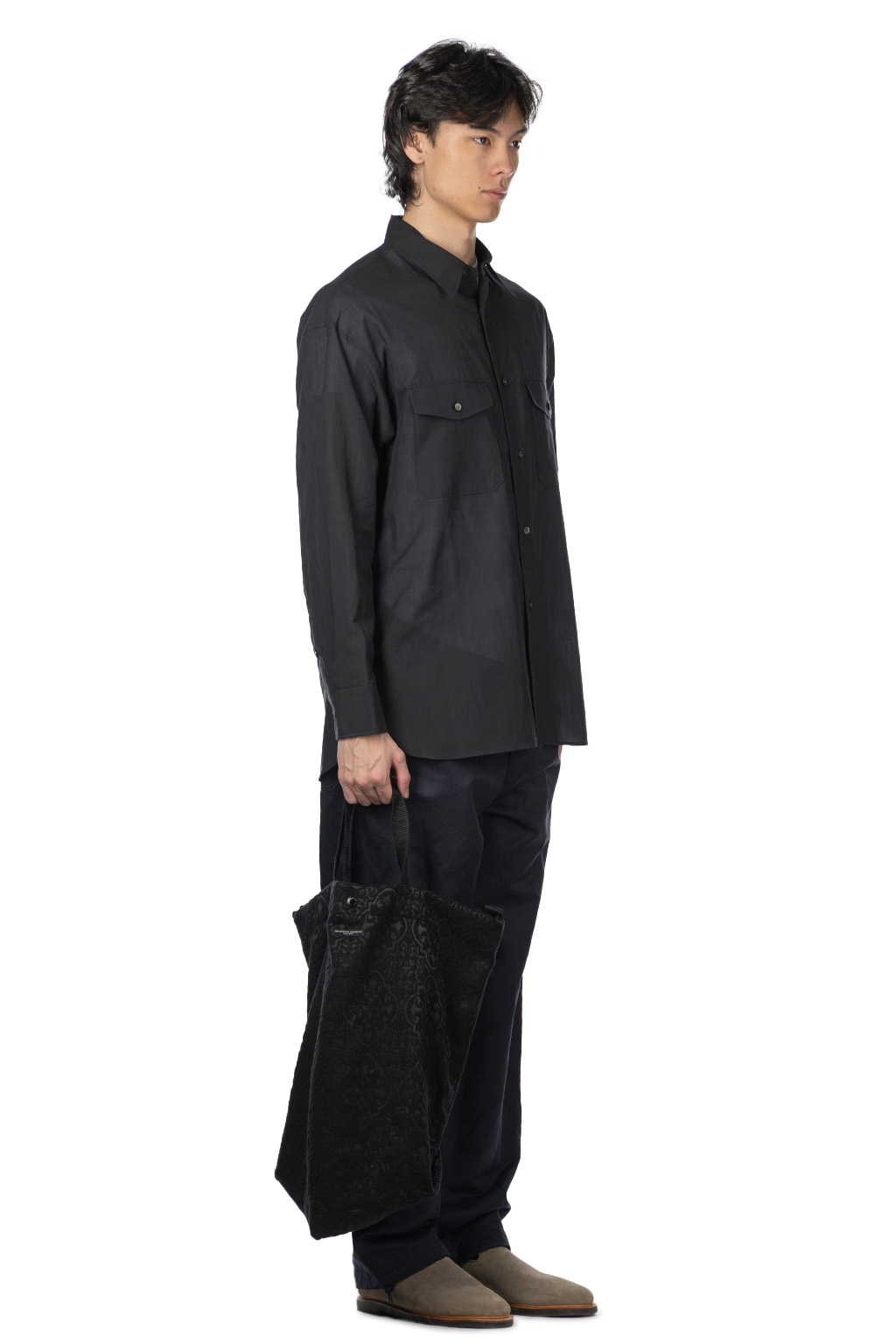 YLEVE - Cotton Lawn Shirt - Charcoal