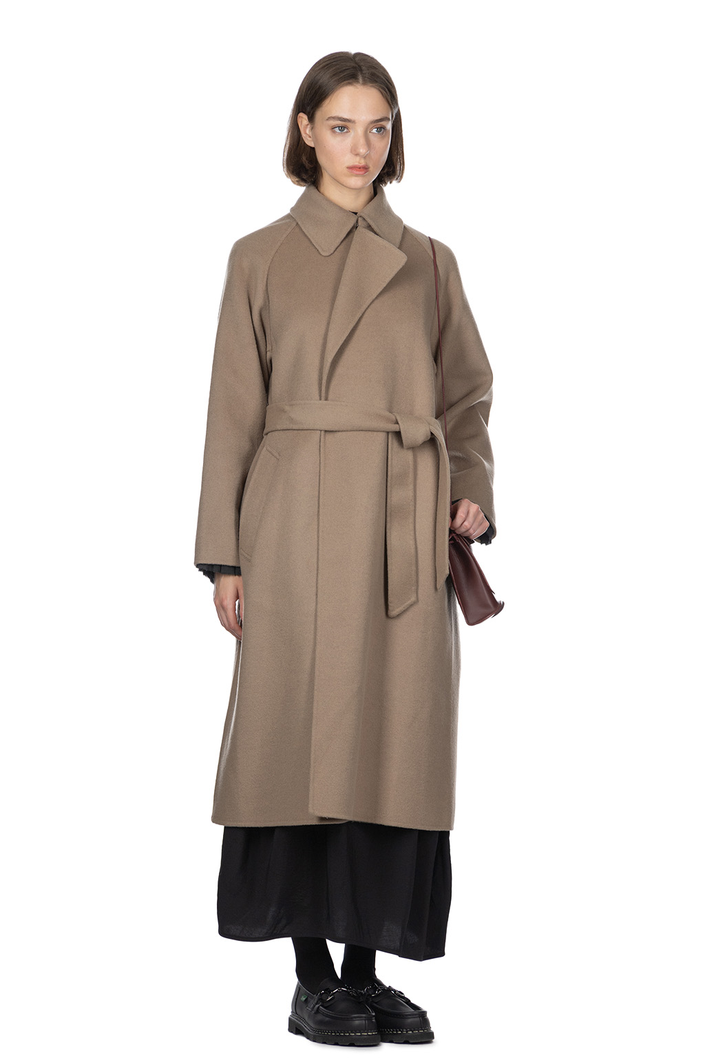 YLEVE - Lambswool Double Clothe Beaver Coat - Mocha