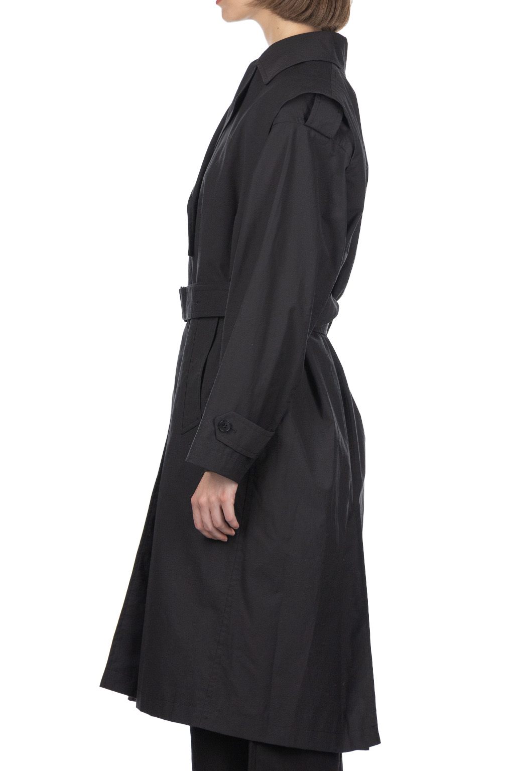 YLEVE - Nylon Cotton Linen Taffeta Coat - Black