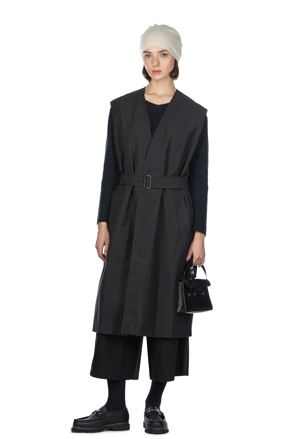 YLEVE - Nylon Cotton Linen Taffeta Coat - Black