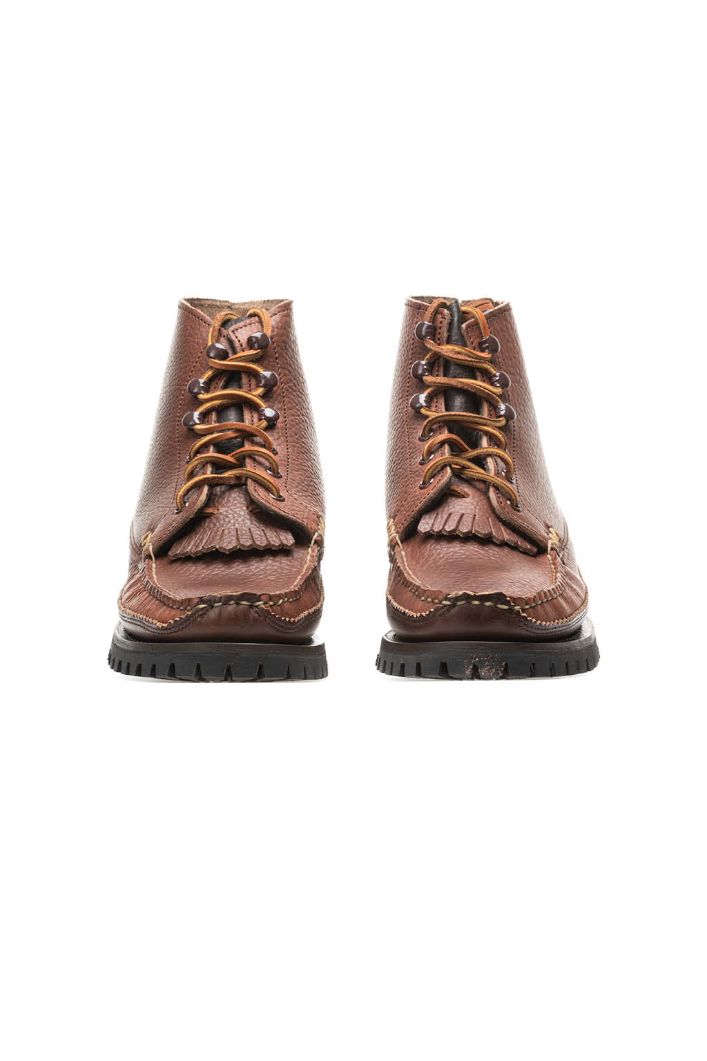 Yuketen - Semi Handsewn Maine Guide 6 Eye DB Boots w Kiltie-G Brown