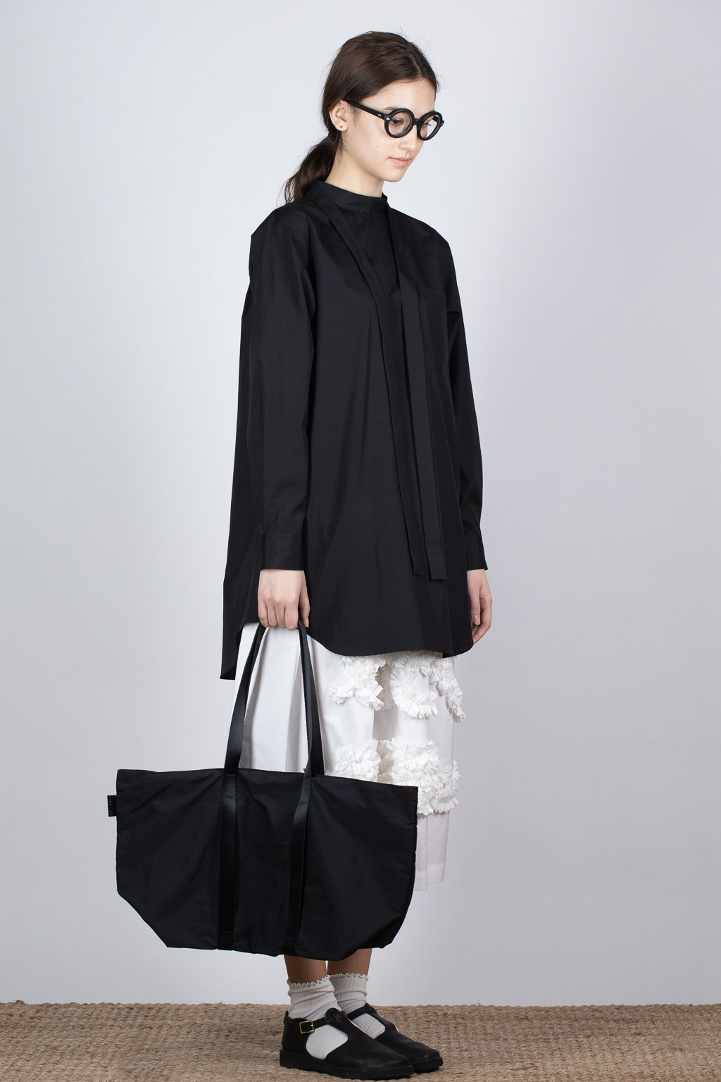 amiacalva Gabardine Tote - Medium - Black