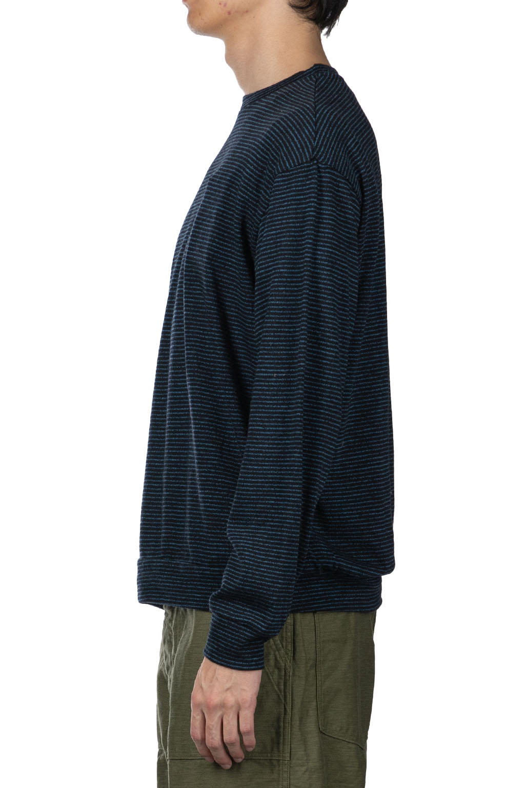 marka - Crew Neck Top - Black x Blue